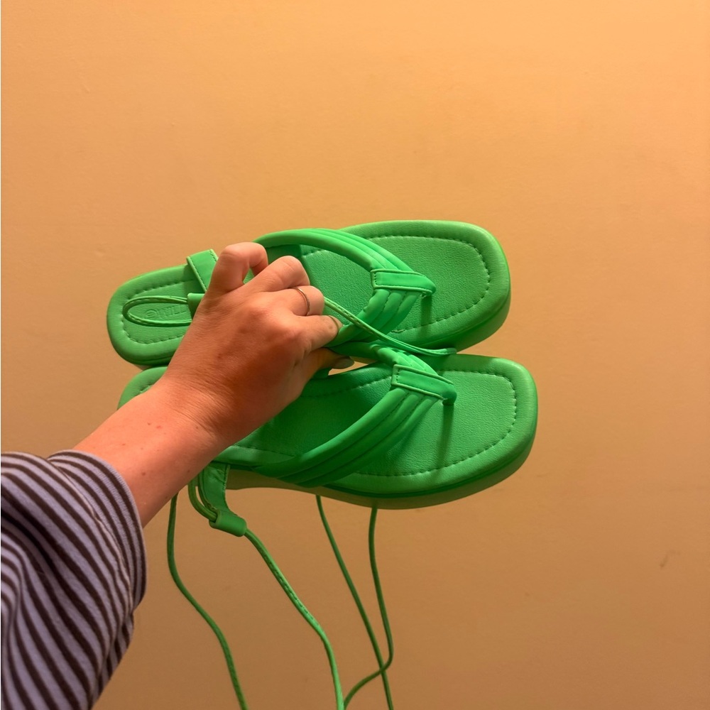 Vintage Y2K Green Platform Sandals